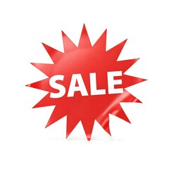 Obraz premium Modern Red Discount Badge for Retail Promotions and Shopping Campaigns