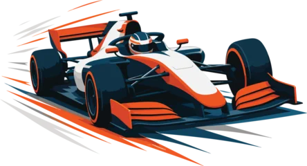 Fotobehang F1 Formula 1 Race Car in Motion with Speed Streaks racing  © Nargis