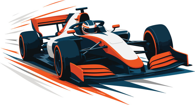 Formula 1 Race Car in Motion with Speed Streaks racing