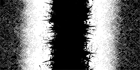A striking abstract composition features a central, jagged black void bordered by distressed, textured white edges, evoking a sense of raw energy and decay. © GREENPIXEL Art
