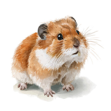 Lemming, realistic watercolor artwork on white background