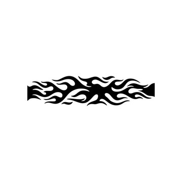 orizontal black fire flame border banner silhouette vector