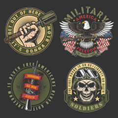 Naklejka premium Military logos and symbols