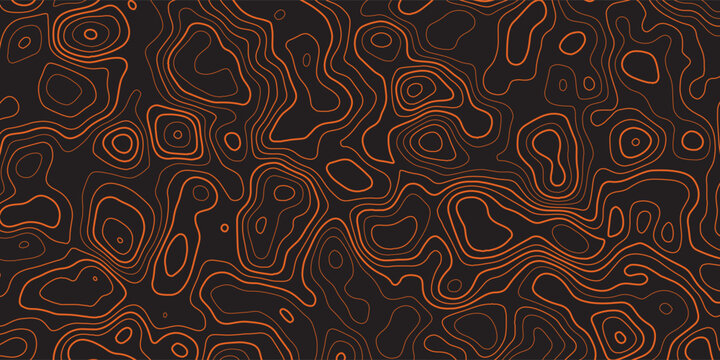 Minimalist dark abstract background with black topographic striped lines. Creative geographic nature map layout for modern graphic terrain drawing.