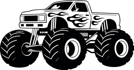 monster truck racing motorsport stunt arena poster vector art © AIcon Vector