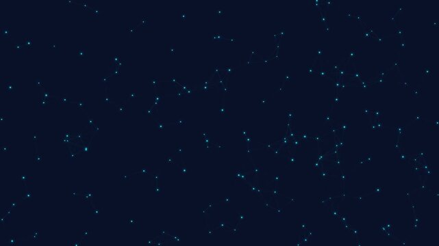 Futuristic Blue Network Connections Background with Digital Data Nodes Animation