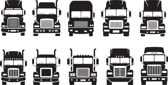 truck front vector collection semi truck illustrations