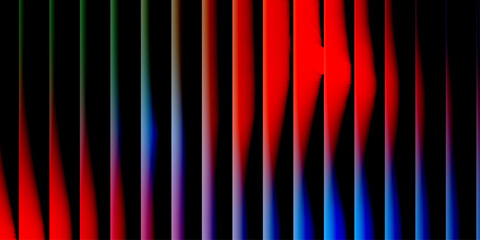 Vertical Abstract Light Streaks Dynamic streaks of vibrant light in red, blue, and rainbow hues create a striking vertical abstract pattern against a dark background, suggesting movement and energy. © alamin el neno polla