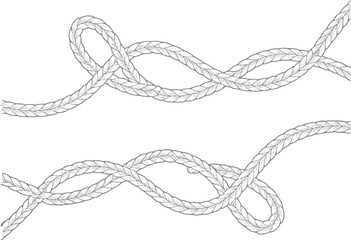 Detailed of two different rope knots on a white background © Anjuman_42