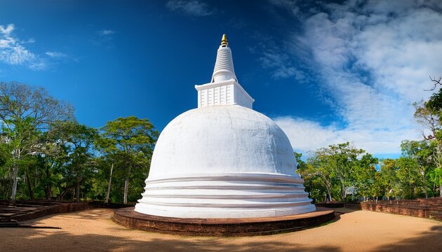 white buddhist dagaba kiri vihara stupa or dagoba in polonnaruwa sri lanka
