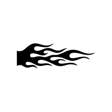orizontal black tribal flame decal vector illustration for car vinyl