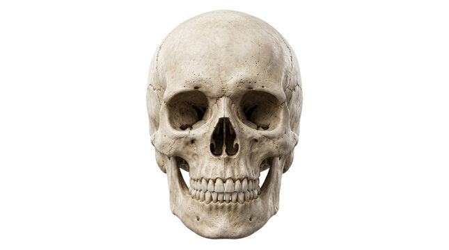 Human skull viewed from the front showing bone structure