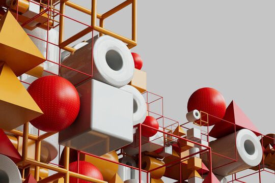 Detailed geometric arrangement with abstract modular forms