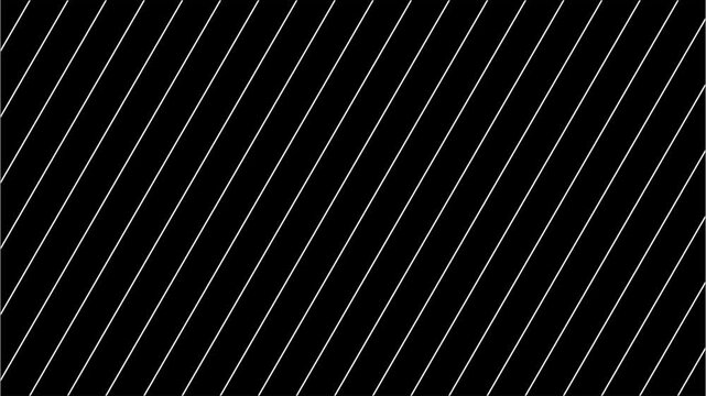 Abstract Black Background with Thin Diagonal White Parallel Lines Pattern. Seamless Loop