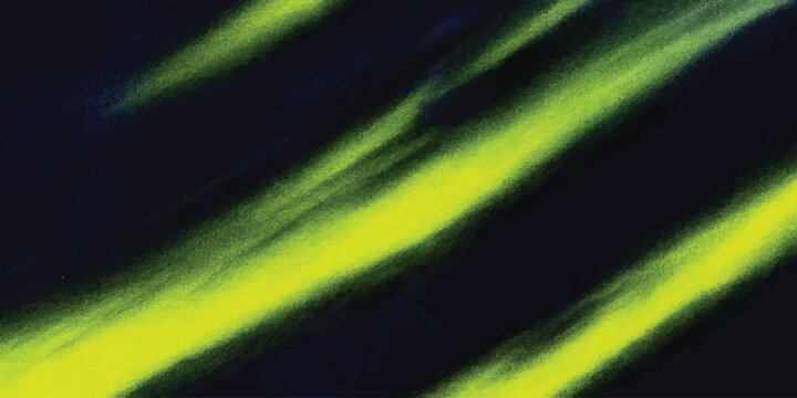 Abstract bright neon yellow light rays on black background with abstract diagonal contrast background fluorescent wallpaper creative luminous electric illumination phosphorescent spotlight