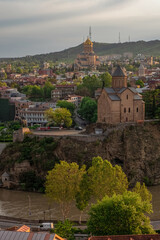Fototapeta premium Vertical panoramic view of Old Tbilisi