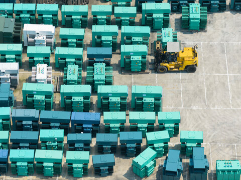 Aerial View of Power Transformers Factory Yard