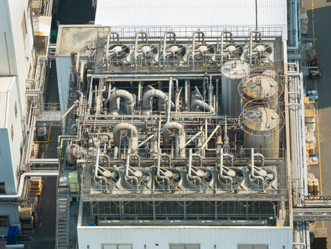 Aerial View of Synthetic Resin Chemical Plant Equipment