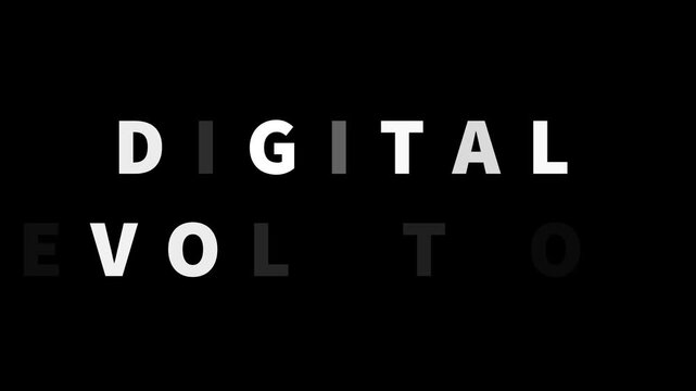 Digital Evolution typography animation showcasing the continuous advancement of technology, innovation, and digital transformation.