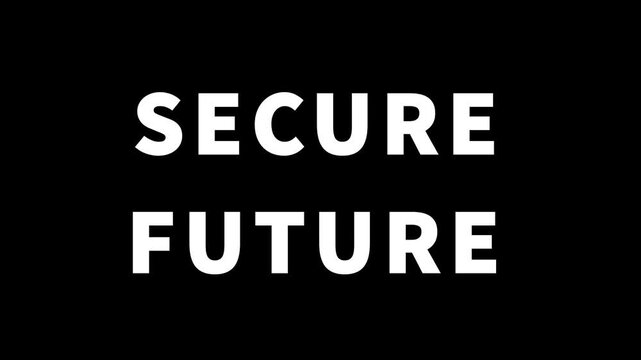 Secure Future typography animation visualizing the next generation of cybersecurity and digital trust. This technology concept focuses on long-term protection, intelligent security systems.