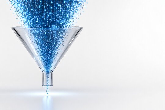 Data Bottleneck Concept with Digital Information Flow Restricted by Glass Funnel
