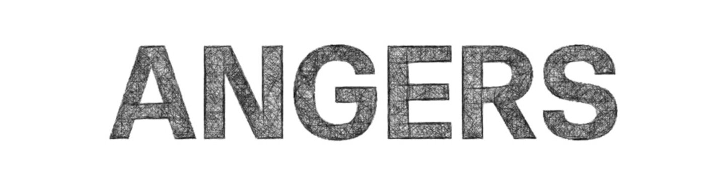 Black and white sketch Angers text design element