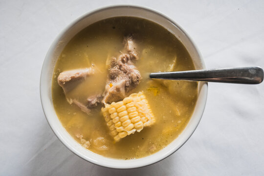 Pepeto, a traditional Mexican dish from the south of the State of Mexico, contains corn, pork, chilacayote squash, and spices.
