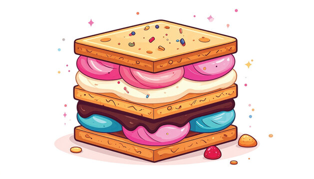 Colorful Ice Cream Sandwich Dessert.