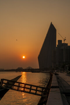 Doha, Qatar June 13, 2026: Visitors enjoy scenic sea views along vibrant Corniche waterfront, a premier destination attracting tourists year-round.