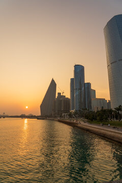 Vibrant Doha Corniche Waterfront with Tourists Enjoying Sea Views