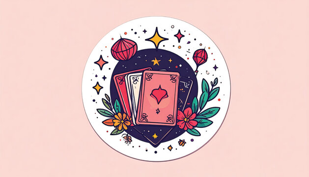 Colorful illustration of playing cards.