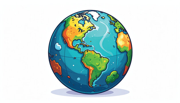 Colorful illustration of the Earth globe.