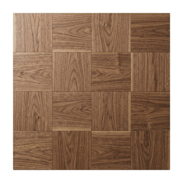 Checkered walnut wood parquet flooring texture panel