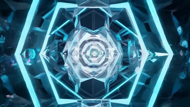  "Futuristic city tunnel with dystopian sci-fi abstract design in a 3D seamless loop animation "