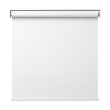 Blank white roller blind window covering isolated