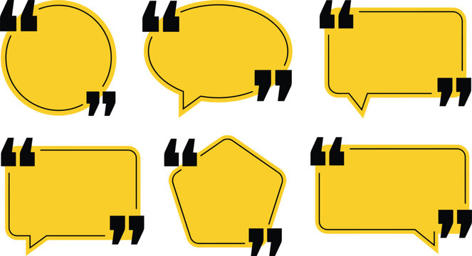 Quote speech bubble collection featuring testimonial callout shapes and communication message templates