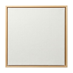Fototapeta premium Blank white canvas mockup in a light wooden frame