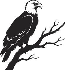 Fototapeta premium Bald eagle perched on a tree branch symbol of usa freedom