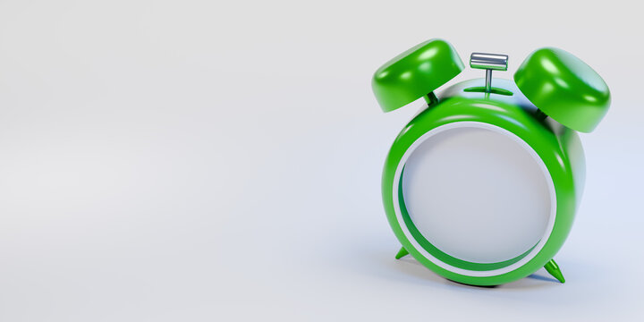 Clock moke up on white background. 3d render.
