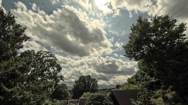 Storm clouds. Rain and dark clouds approaching, summer storm. Timelapse.