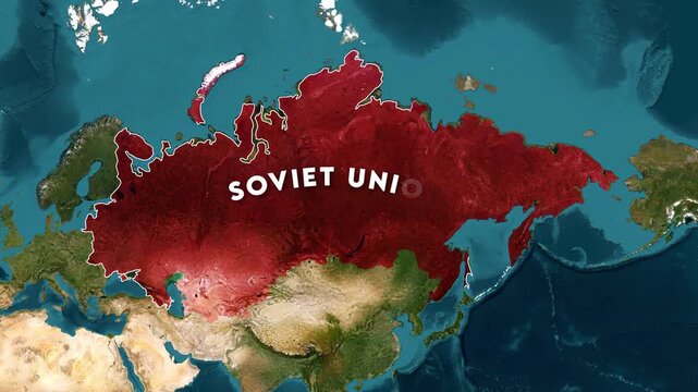 Soviet Union Map Animation. Historical map animation of the Soviet Union 4K.