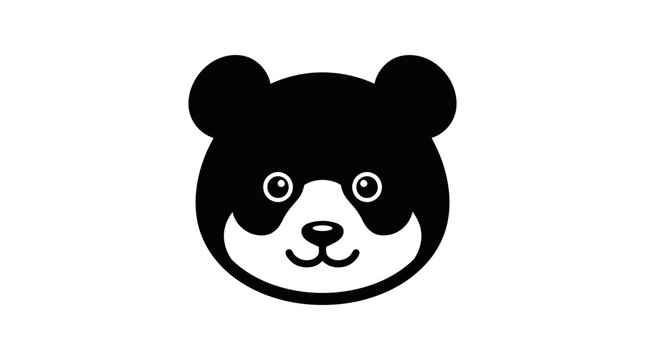 Cute panda face icon with white snout.