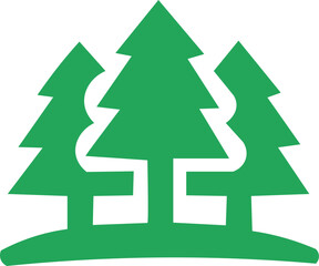 Fototapeta premium Green Pine Trees Forest Vector Icon