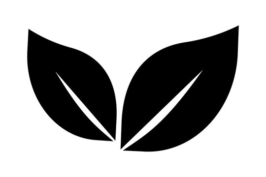 PNG Minimalist black leaf icon on transparent background