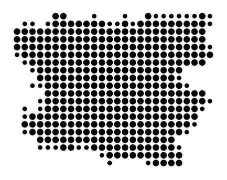 Symbol Map of the Province Lori (Armenia) showing the area with a pattern of black circles