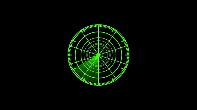 Radar screen scanning for targets, creating an immersive and dynamic video background.