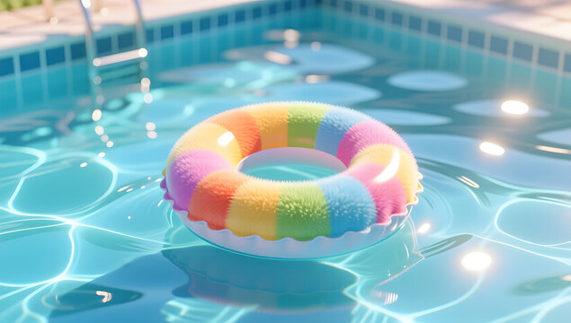 Swimming commercial illustration fresh mood