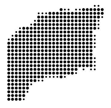 Symbol Map of the Commissiary Vichada (Colombia) showing the area with a pattern of black circles