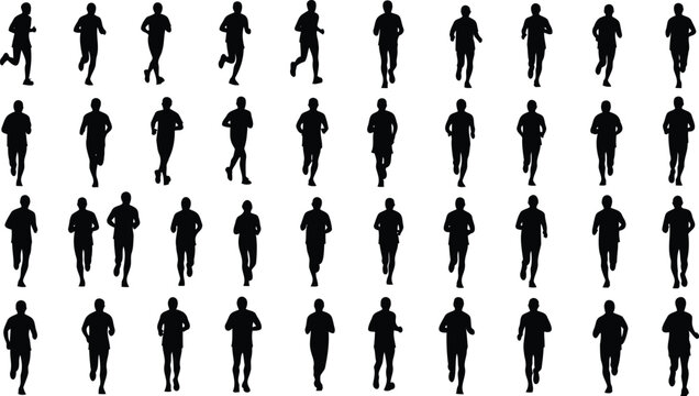 Runners are shown in various jogging poses.