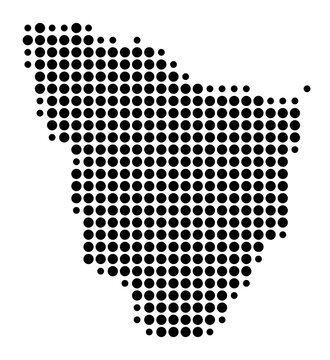 Symbol Map of the Province Annaba (Algeria) showing the area with a pattern of black circles